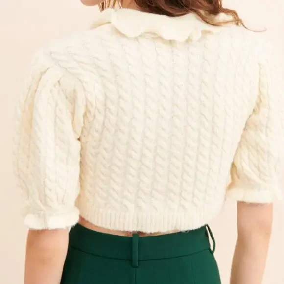 For Love & Lemons Dawn Ruffle Collar Cardi - Picture 2 of 7